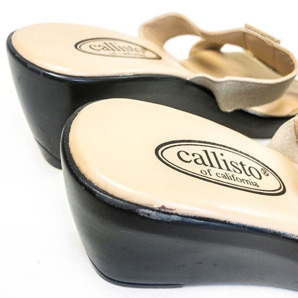 Callisto Beige Open-Toed Slip-On Mule Sandals Sz 6 - Picture 6 of 9